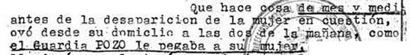 oyó desde su domicilio como el guardia Pozo le pegaba a su mujer oyó desde su domicilio como el guardia Pozo le pegaba a su mujer